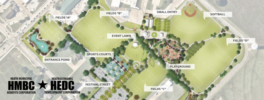 Architectural rendering of Towne Center Park renovation.