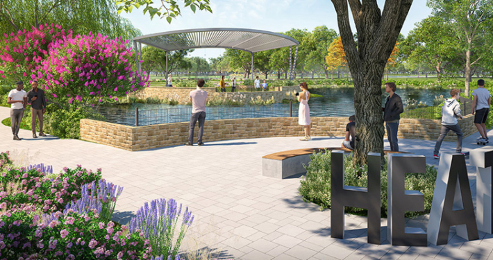 Rendering of the Towne Center Park renovation project.