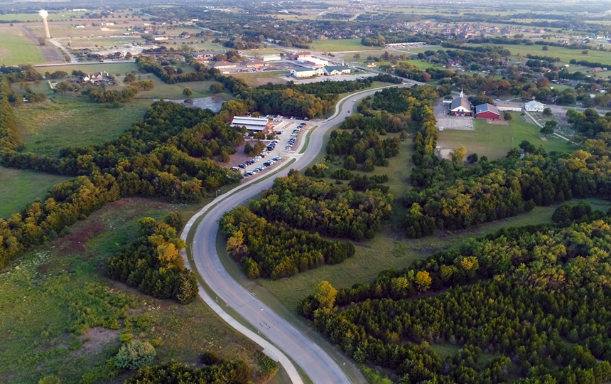 Aerial image of Chris Cuny Boulevard which is where The Reserve property is located.